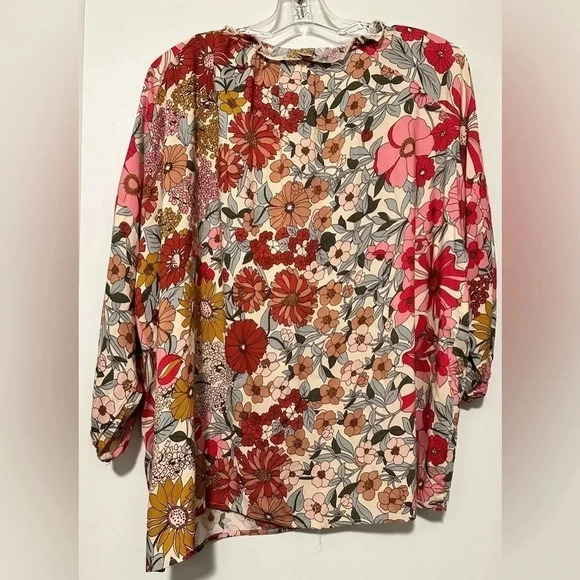 Entro 3/4 sleeve floral blouse size S - Picture 2 of 7